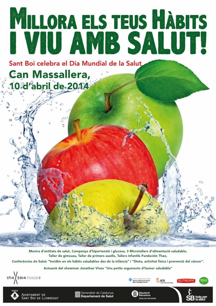 Cartell del dia mundial de la Salut a Cornellà de Llobregat.