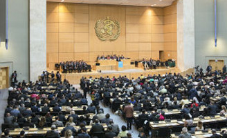 Imatge de la 70a assamblea de la OMS.